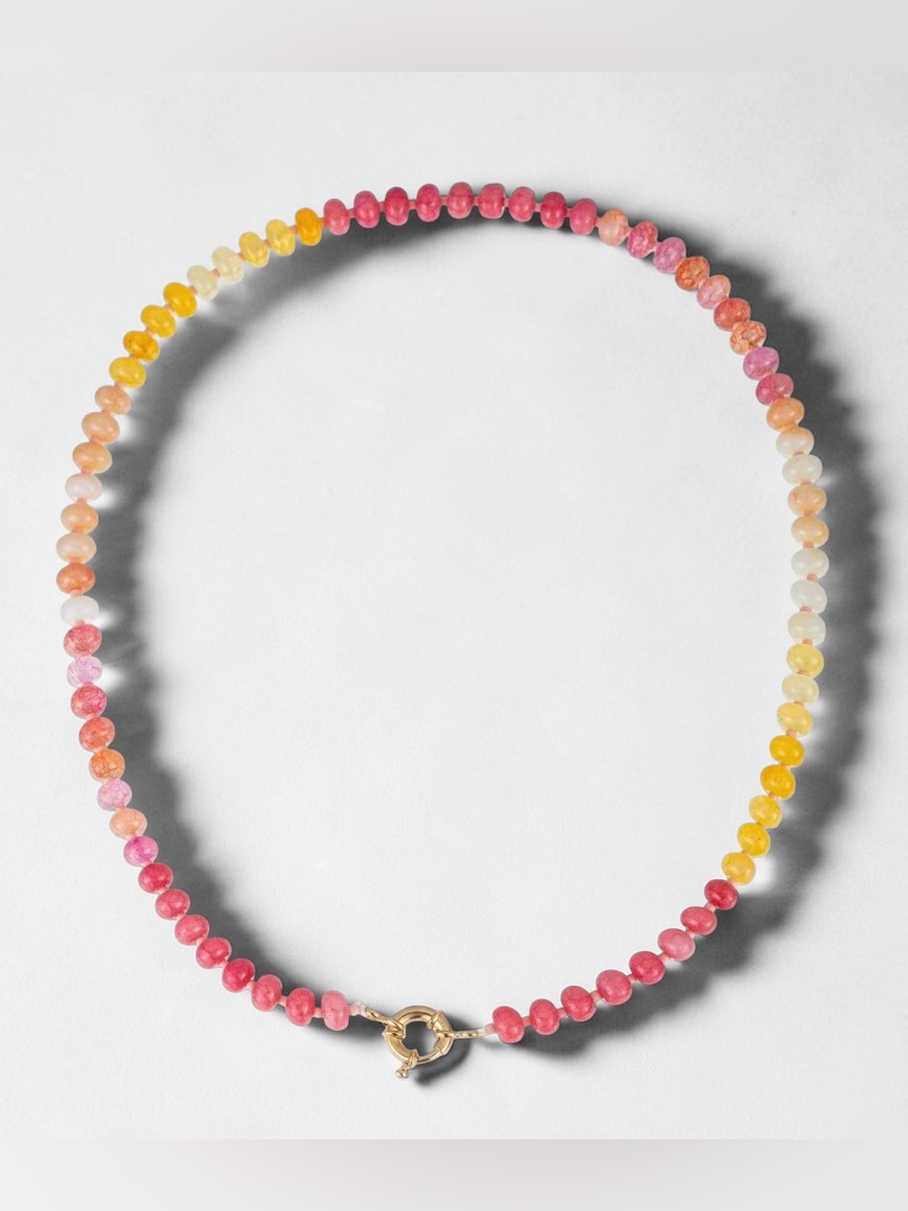 New Natural Gemstone Multicolor Beaded Boho Anthro-Style Necklace